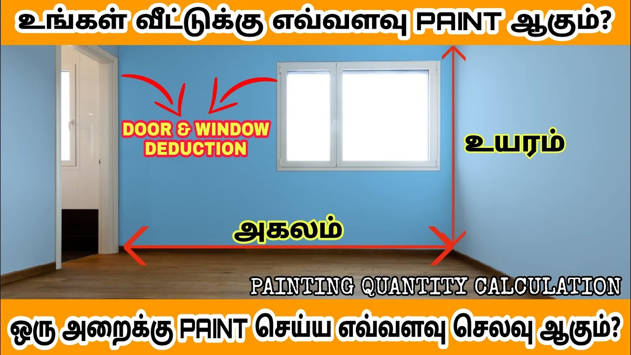 How to calculate painting quantity for a house in Tamil | Painting BOQ