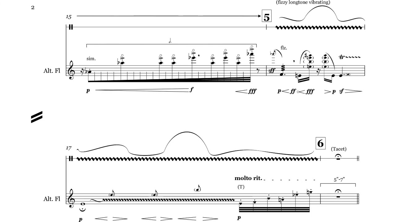 Hoàng Phó - Rough Gem for Alto Flute and Electronics (2018) [Score-Video]