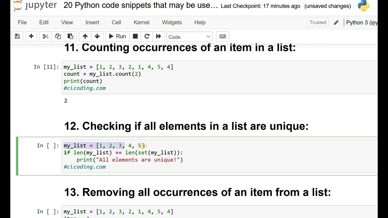 20 Python code snippets that may be useful for everyday problems