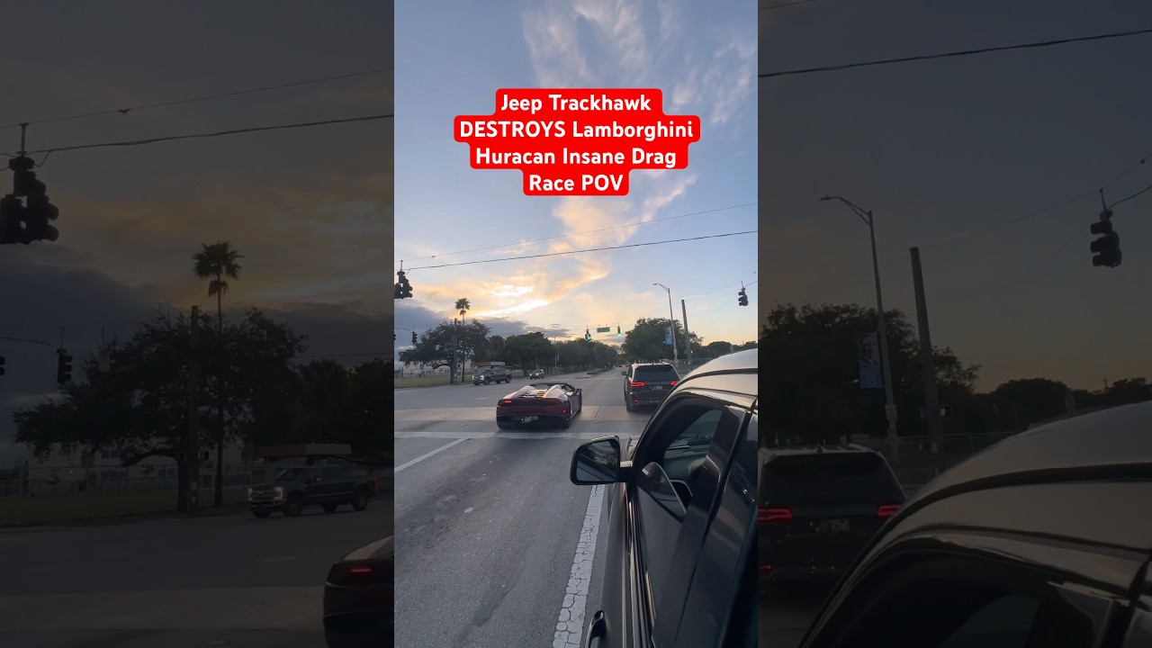 Jee Trackhawk DESTROYS Lamborghini Huracan Insane Drag Race POV #jeep #trackhawk