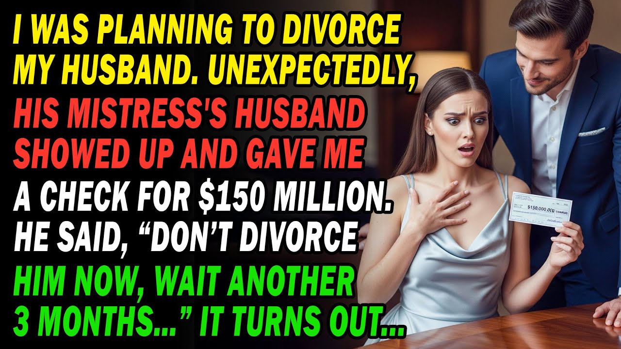 As I Demanded A Divorce🙄 His Mistress's Husband Offered Me $150M💵 Saying: "Don't Wait 3 Months!"🤔