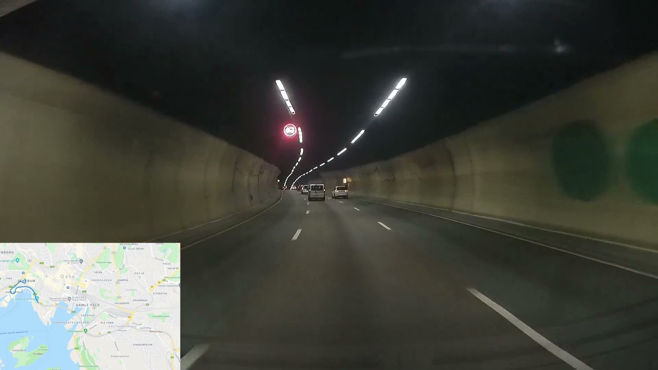 Operatunnelen, eli Oslon keskustatunneli (3x nopeudella)