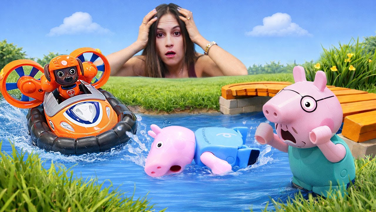 🐾 George Nehre Düştü! Paw Patrol Zuma Onu Kurtarıyor! 🌊🎣 Çocuklar için!