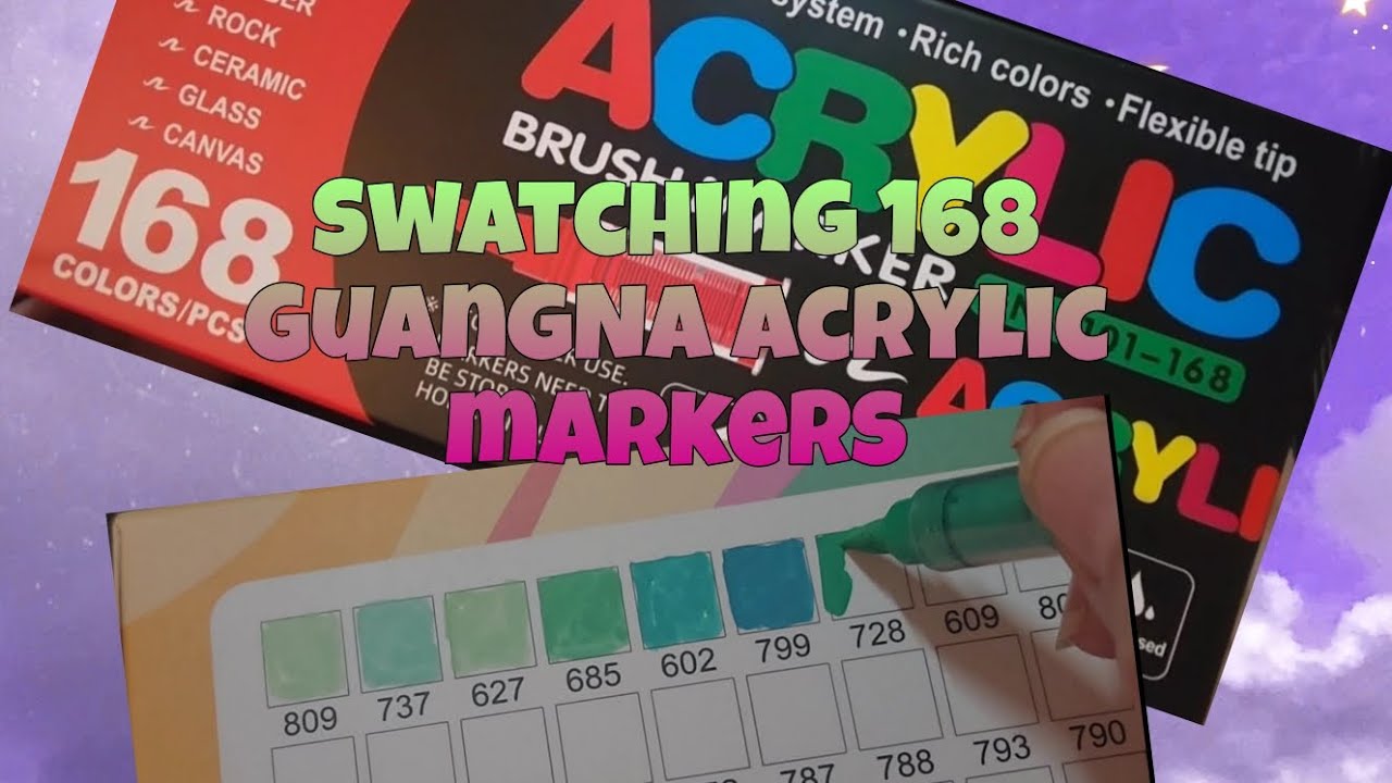 Swatching 168 GuanGa acrylic markers