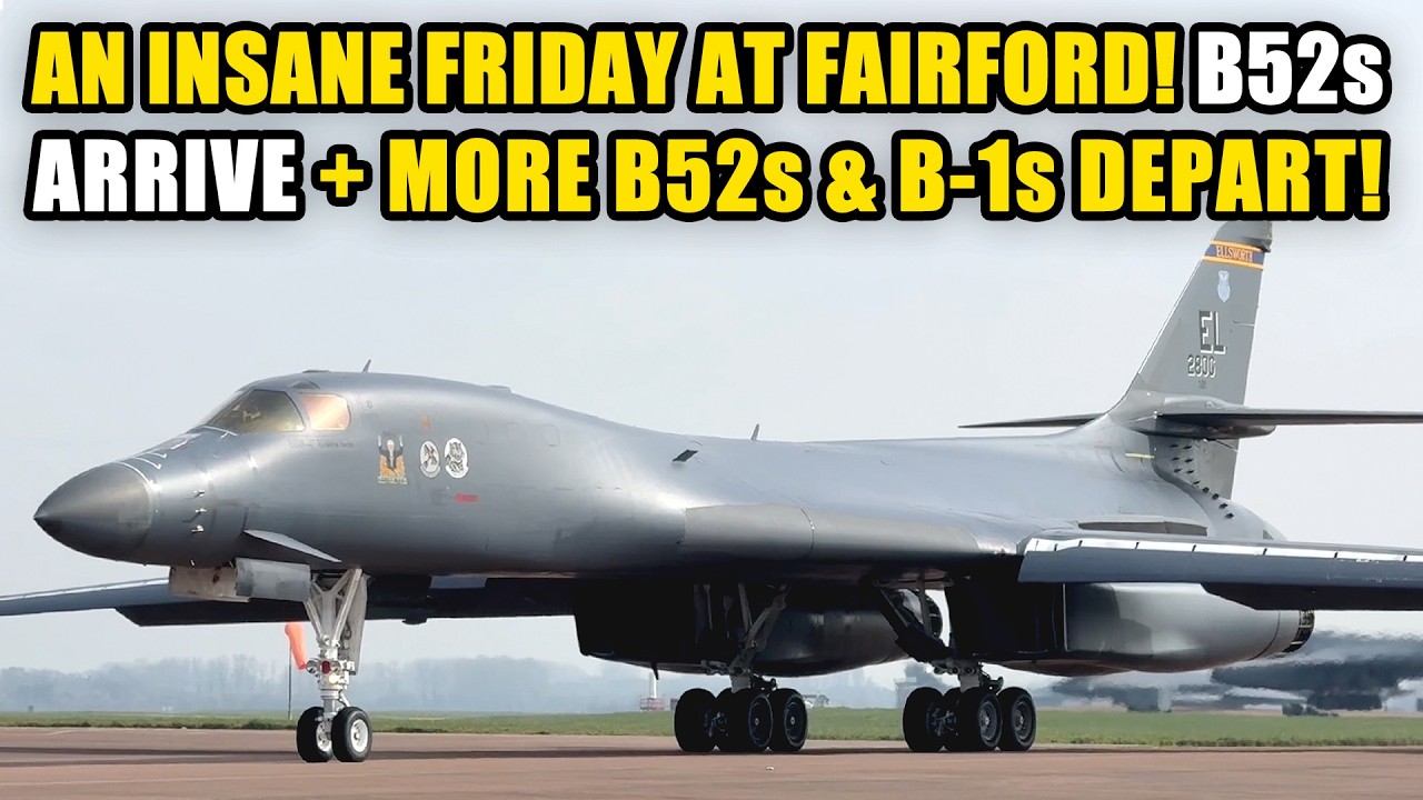 Fairford Friday! B-52s return, more B-52s depart, B-1s blast off, KC135 divert, U-2 circuits & MORE!