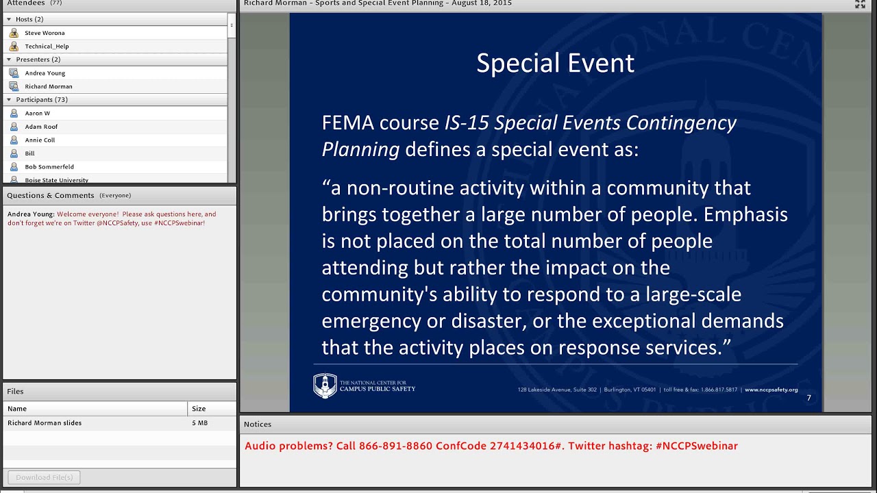 Sports and Special Event Security Planning: Best Practices