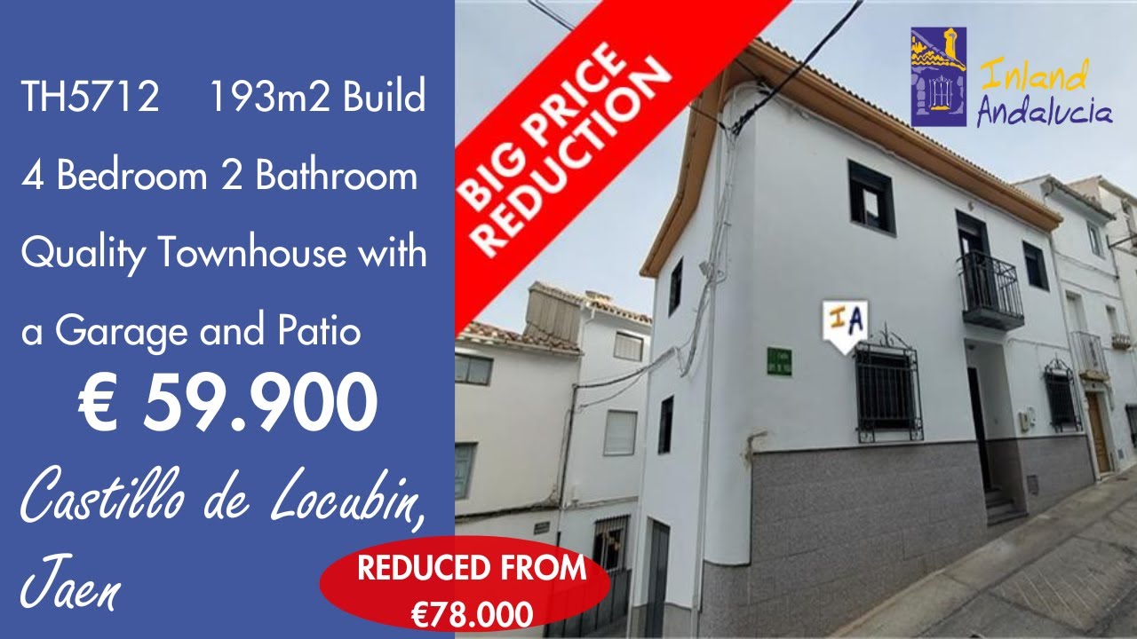 €59.900, Move in, 4 Bed 2 Bath Townhouse + Garage Property for sale in Spain inland Andalucia TH5712