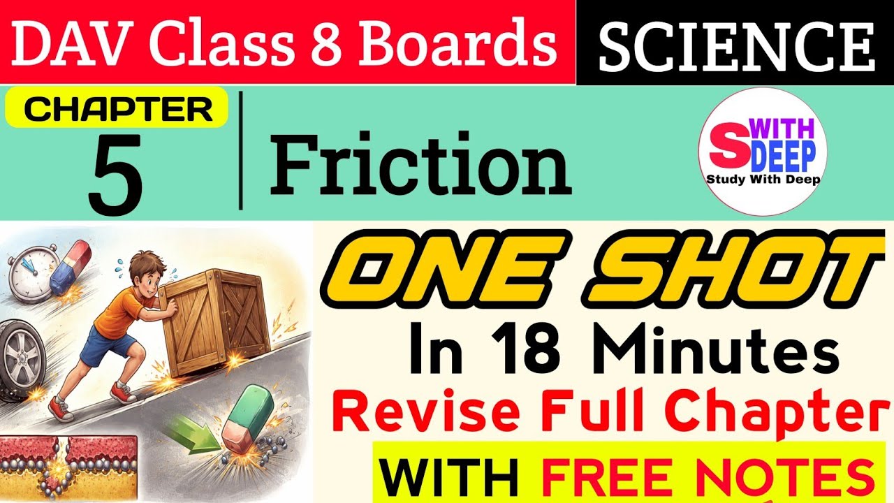One Shot 🔥| Friction | Chapter 5 DAV Class 8 | Science | Final Exams |