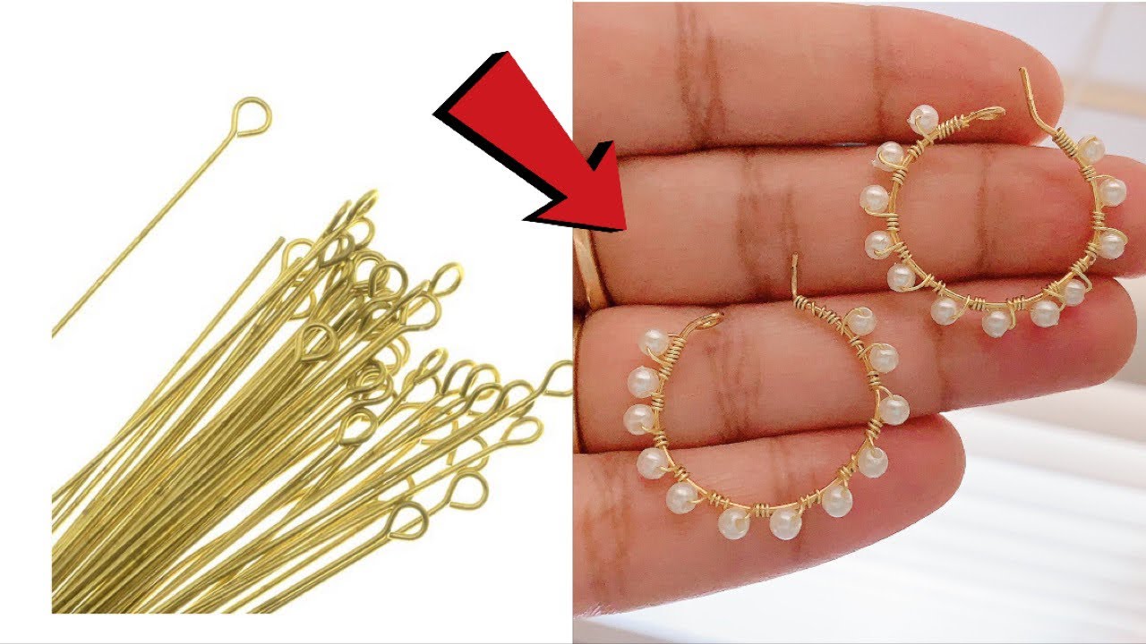 How To Make Simple And Beautiful Pearl Earrings At Home | DIY | Pearls Jewelry Making /wire wrapped