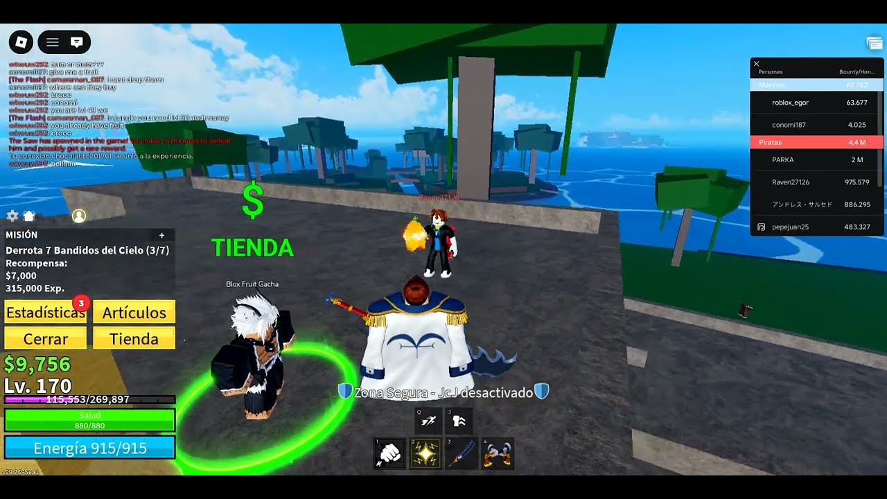 jugando blox fruits