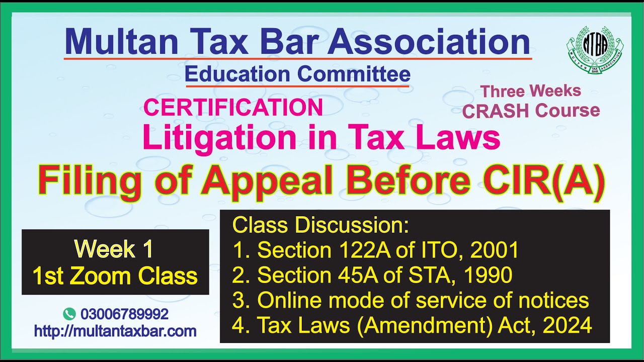 Section 122A, Online Service of Notices and Tax Law (Amendments) Act, 2024: MTBA Zoom Lecture 2