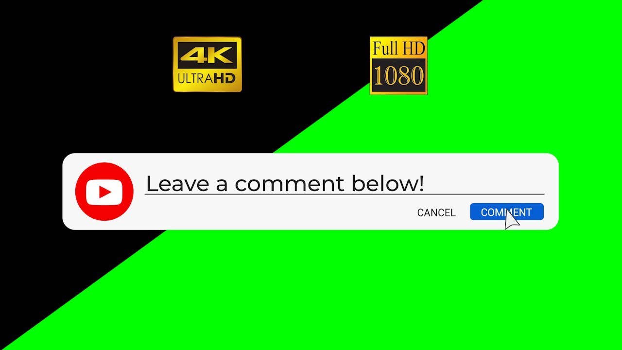 &ldquo;Leave a Comment Below&rdquo; Click Button Animation | Green Screen Overlay 4K/HD