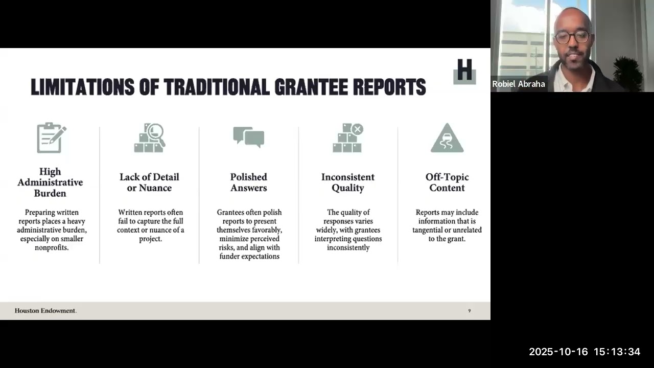 Beyond the Written Grant Report: Using A.I. to Support an Oral Reporting Pilot
