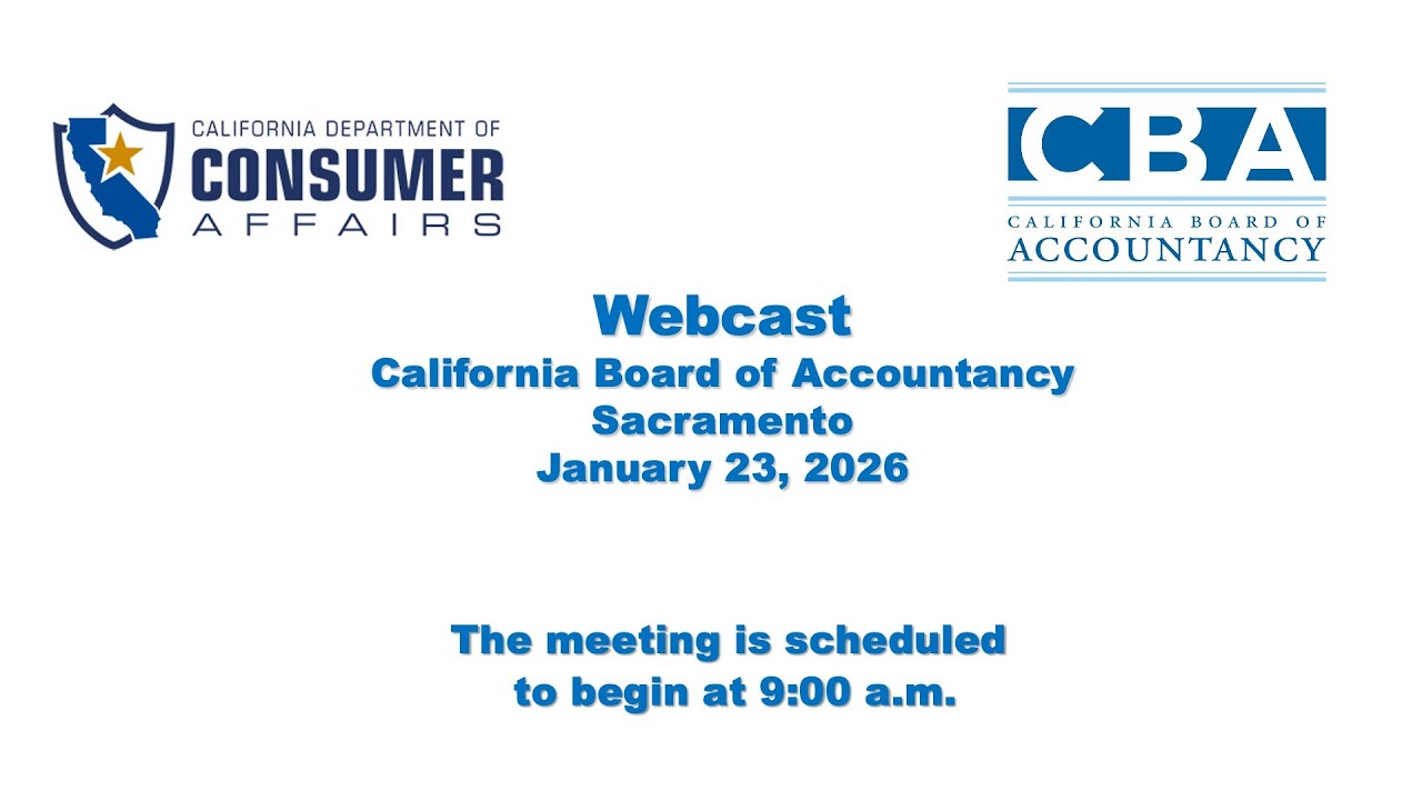California Board of Accountancy Meeting - January 23, 2026