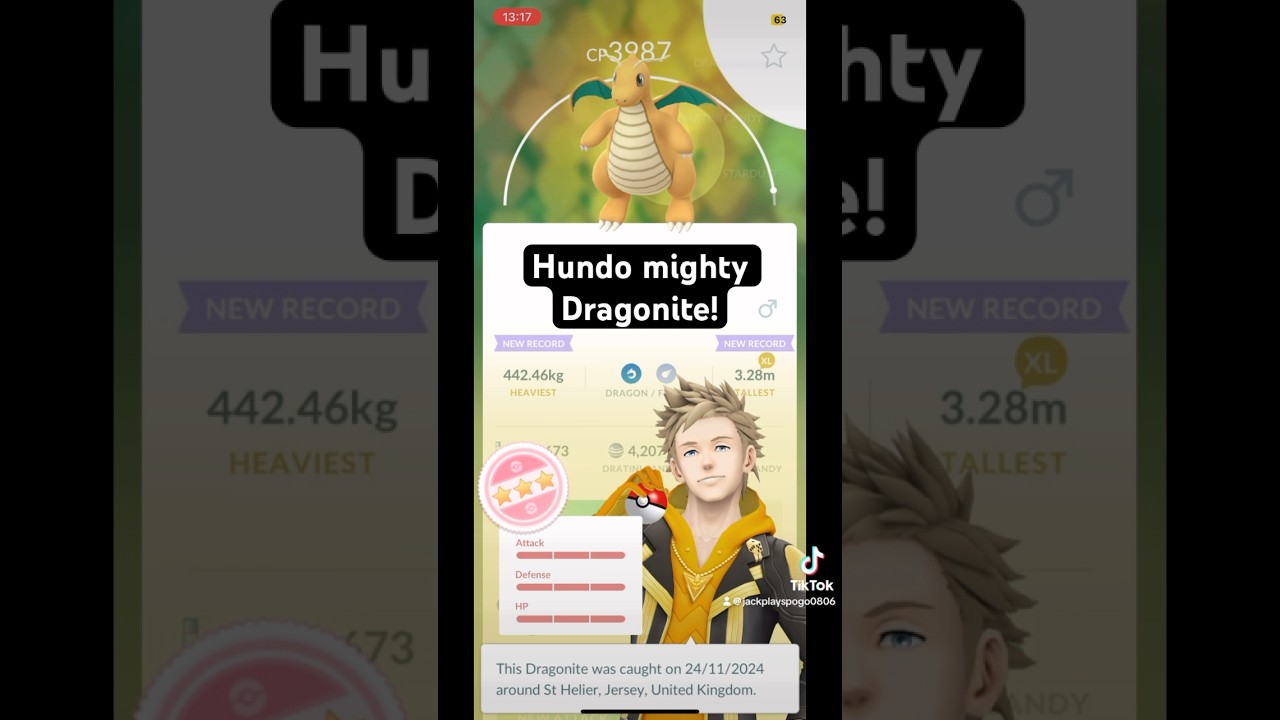 Hundo mighty Dragonite catch! (Go Wild Area global) #pokemongo #shorts