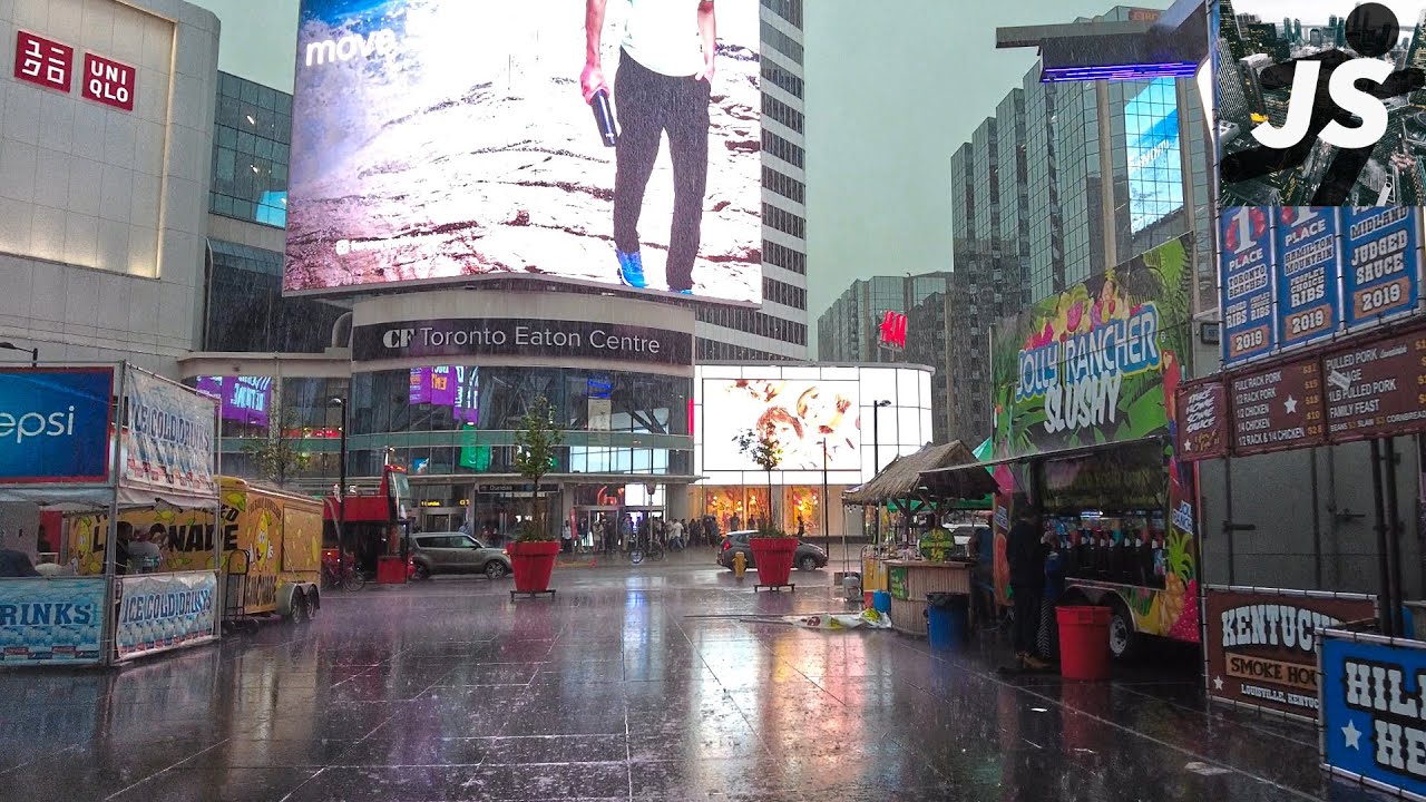 Caught in a Crazy Storm! | Waterfront to Dundas Square Toronto Walk