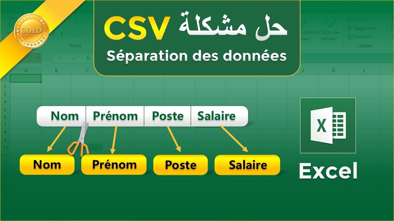 CSV في Excel | Séparer les données avec Convertir
