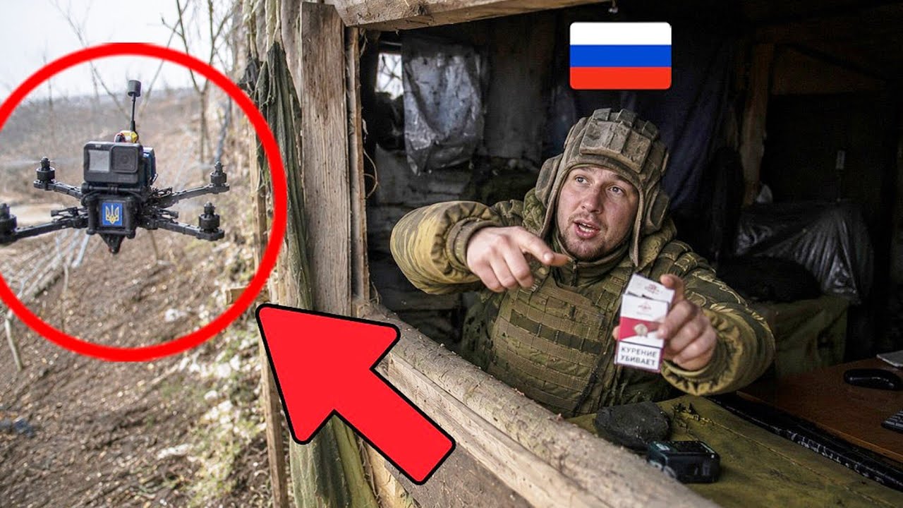 Russian Soldier Mistakes Ukrainian FPV Drone for His Own... Then Asks for Cigarettes!