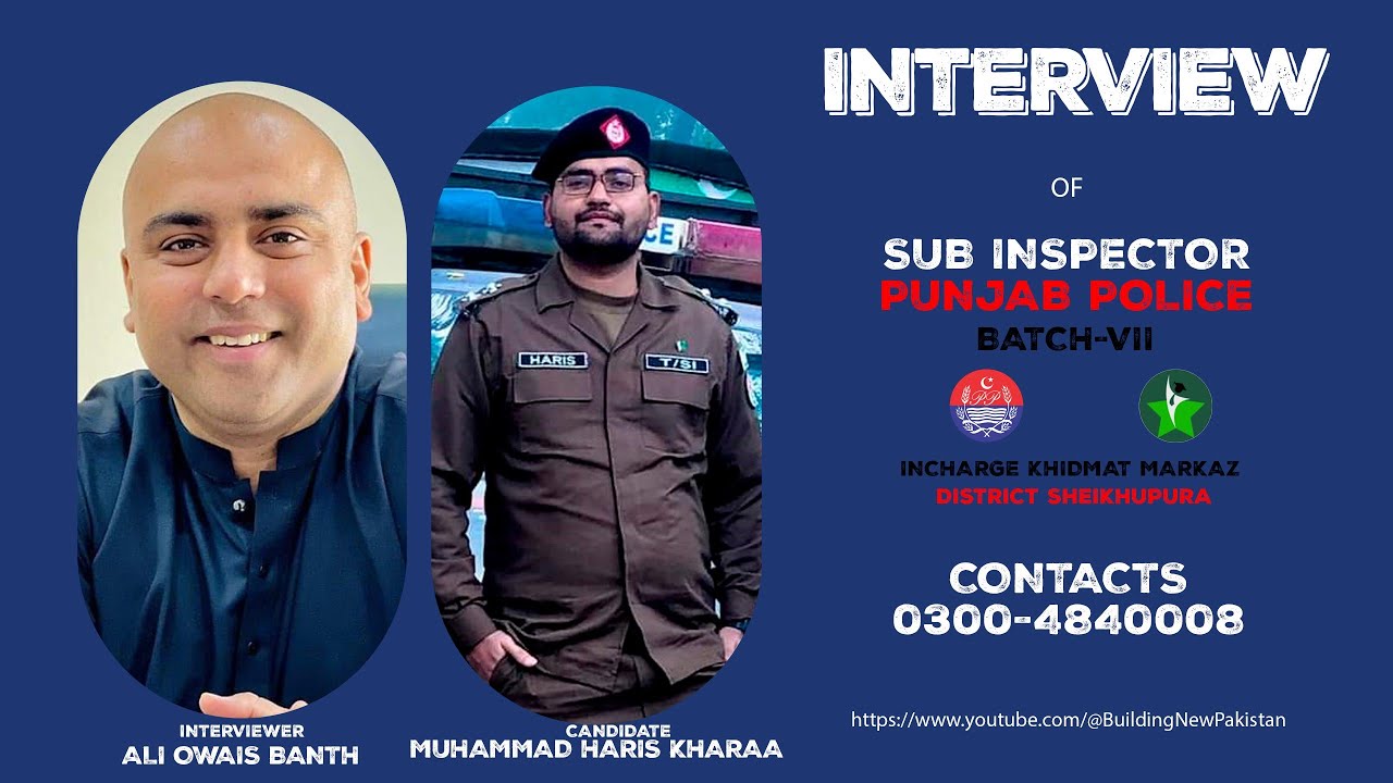 Interview of Muhammad Haris Khara | Sub Inspector Punjab Police | Batch 7