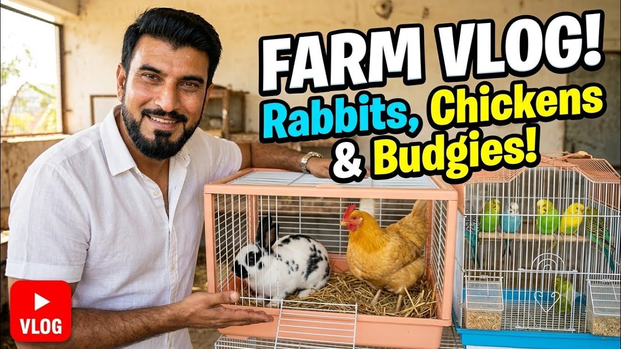 shero doggy and rabbits are very happy today #dog #puppy #bunny #rabbit #parrot #viral #trending