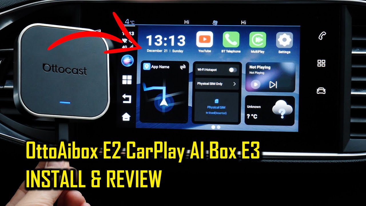OttoAibox E2 CarPlay AI Box - HOW TO INSTALL AND HOW IT WORKS - for wired Carplay & Android Auto