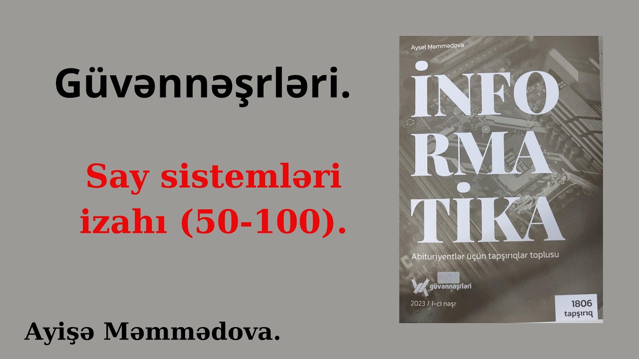 Say sistemləri testin izahı. (Güvən nəşriyyatı) (50-100). Ayişə Məmmədova (055-824-73-52)