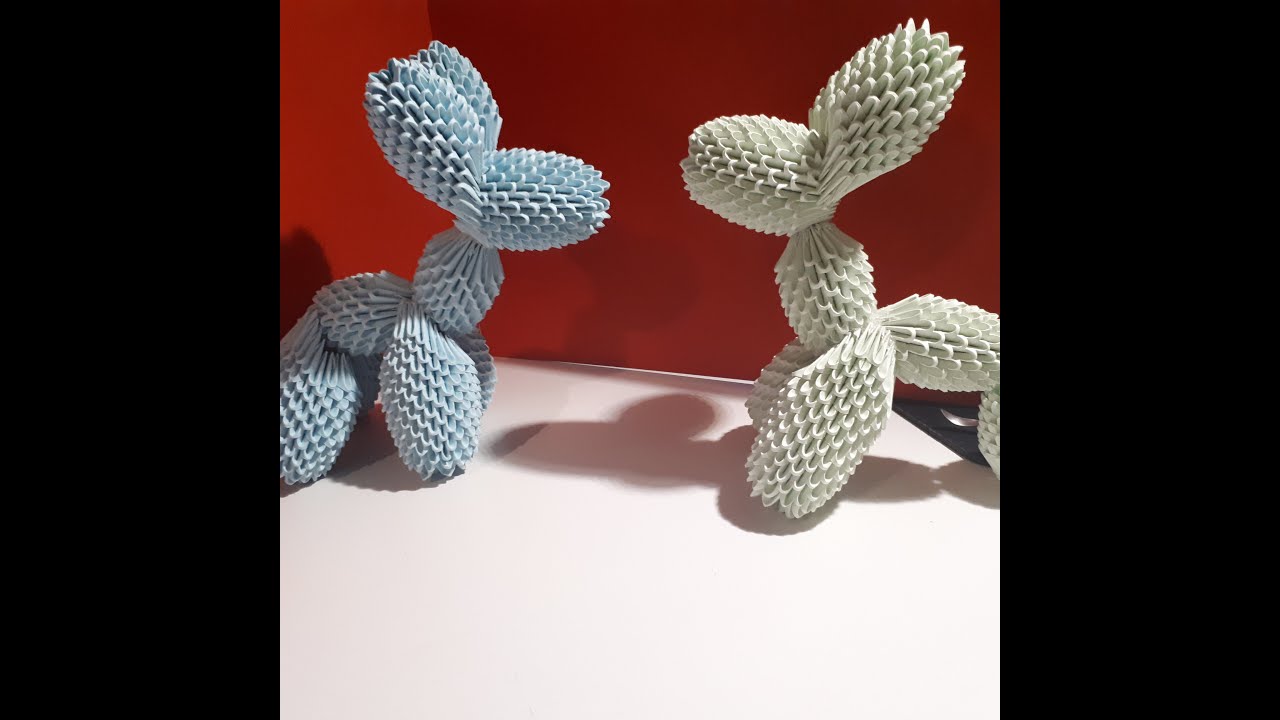 chien ballon/ballon dog-origami 3d