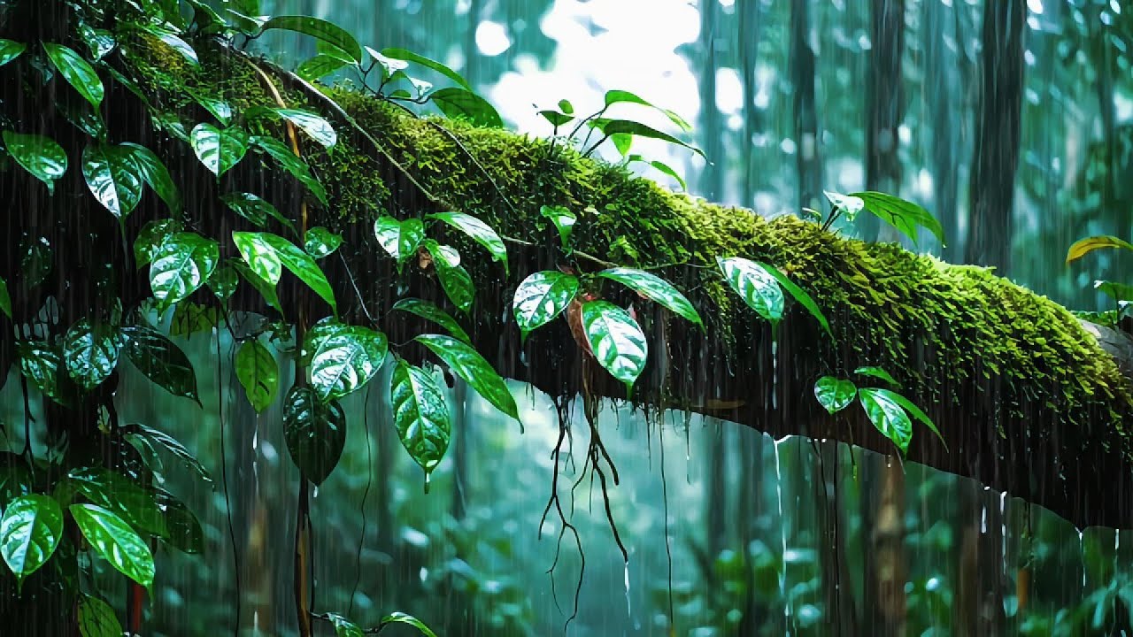 Rain and Thunder Sounds on Cozy Forest | Soothing Rain Sounds for Sleeping & Relaxation