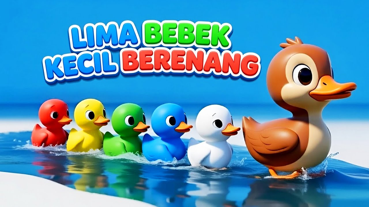 Lima Bebek Kecil Pergi Main 🦆 | Berenang dan Berpetualang |  Animasi 3D Anak Populer | De Ahlan