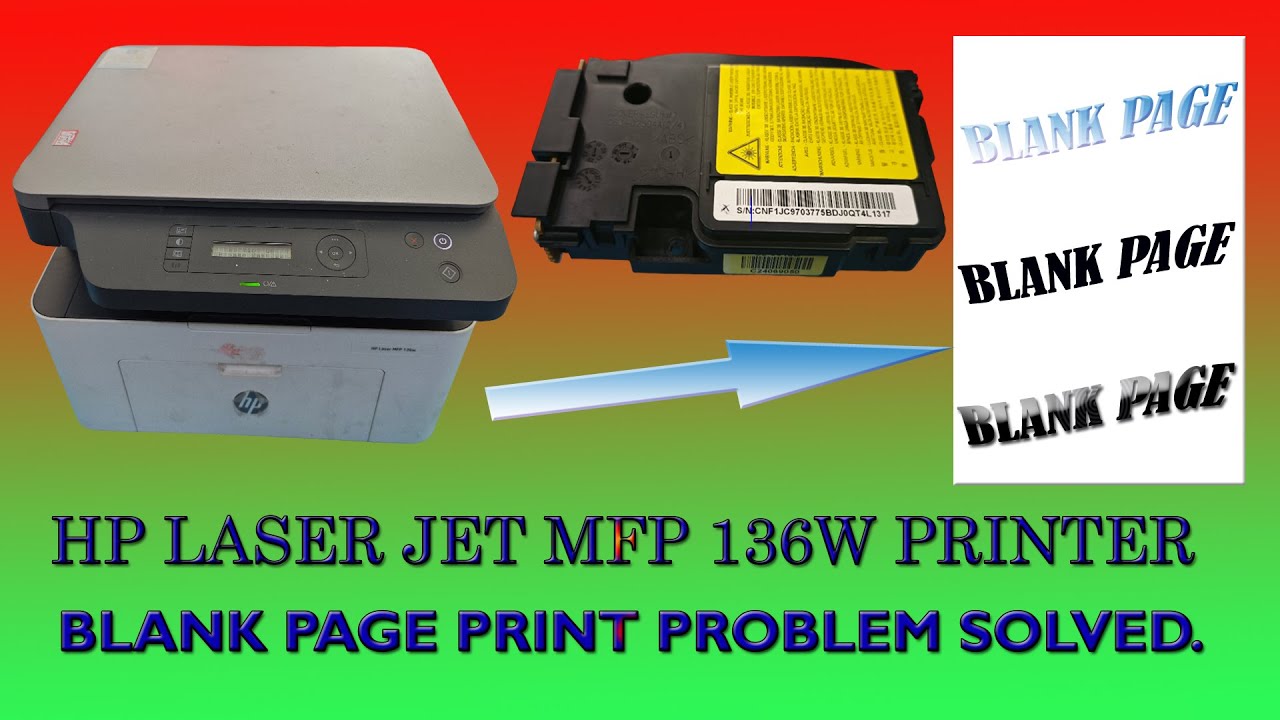 HP LaserJet MFP 136w Printer Blank Page Print Problem Solved. Fix laser printer blank page print.