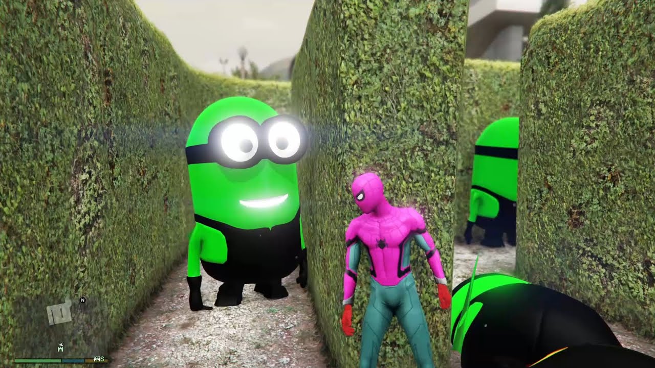 GTA 5 Epic Ragdolls RED SPIDERMAN VS RED MINION VS GREEN MINIONEuphoria Physics & Funny Fails ep 17