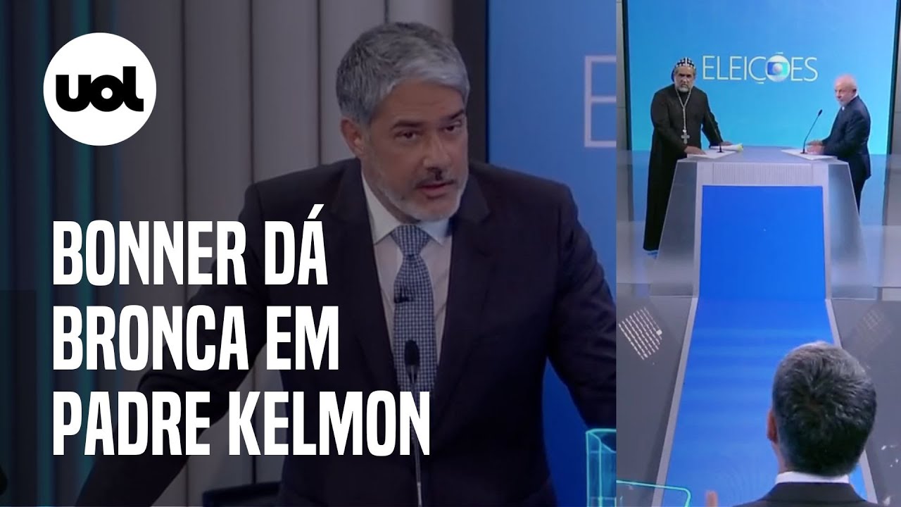 Debate na Globo: William Bonner dá bronca em Padre Kelmon por interromper candidatos