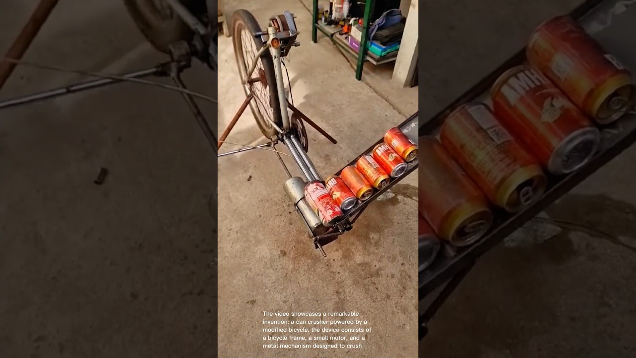 Ingenious Can Crusher: Bicycle-Powered Recycling