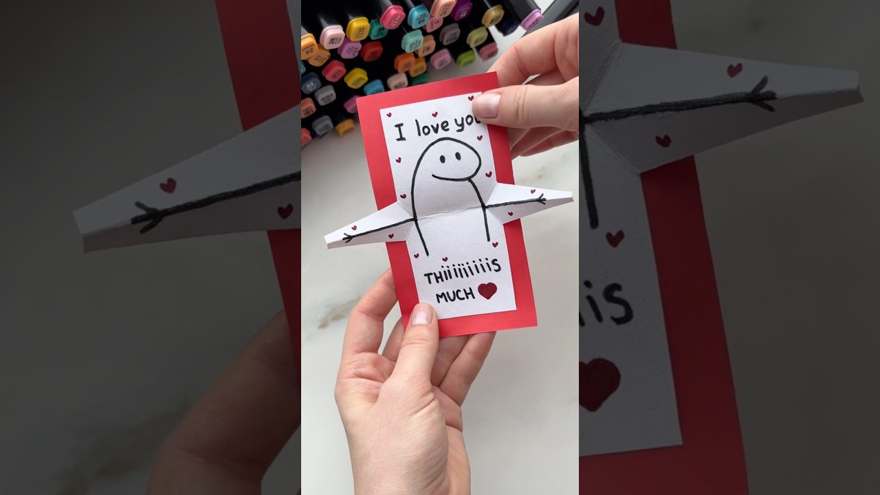 DIY Valentine&rsquo;s Day Hug Card 💕#art