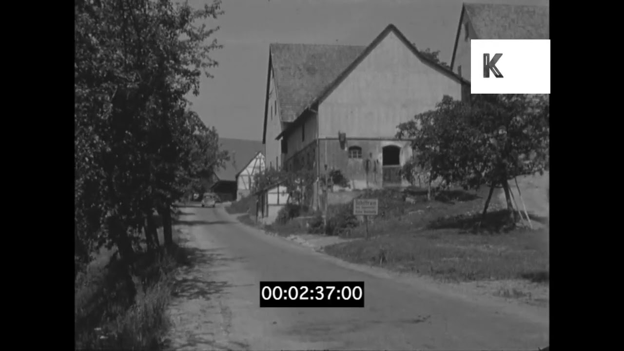 1960 Oppenweiler, Germany, Town GVs, Travelogue, 16mm