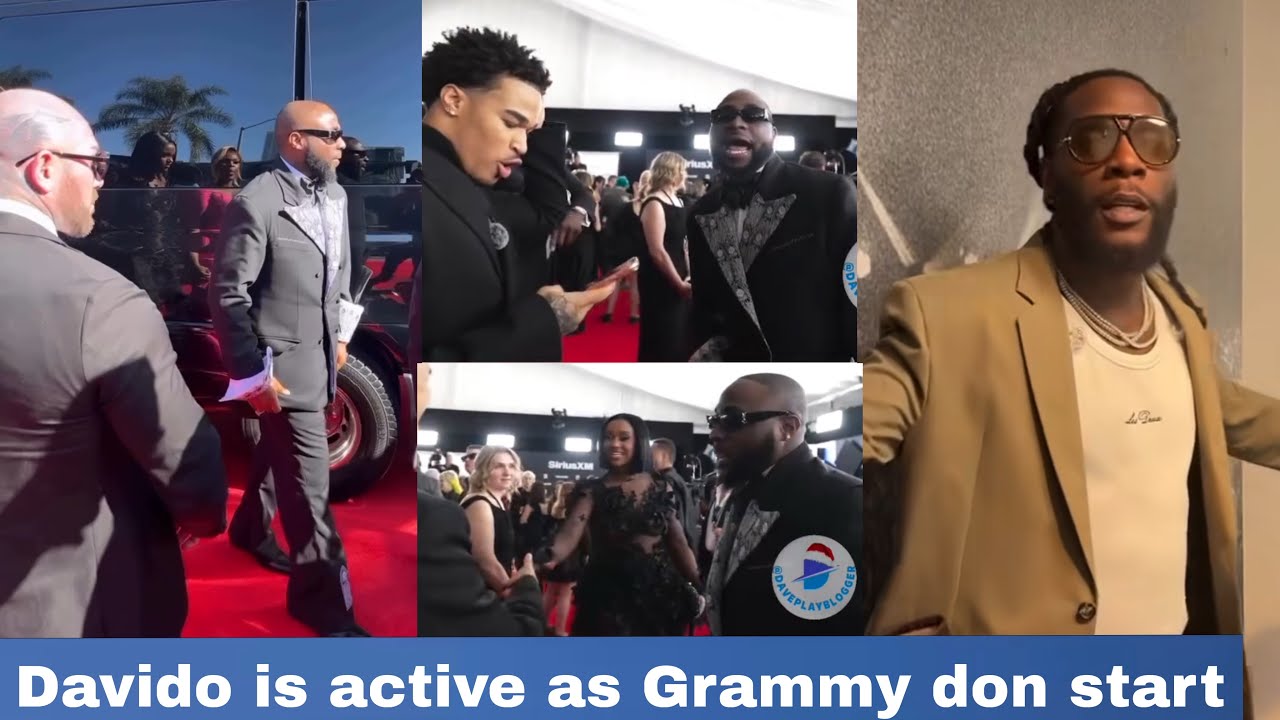 DAVIDO ARRIVE GRAMMY LIVE WITH CHIOMA AS BURNA BOY TOUCHDOWN LOS ANGELES FOR 68TH Grammy 