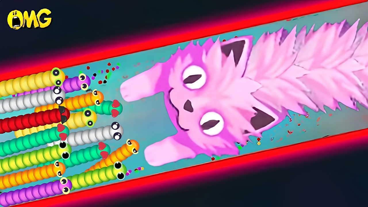 snake.io🐍pink cat snake skin🐍 snake party Zero to Hero gameplay🐍Snake Struggle