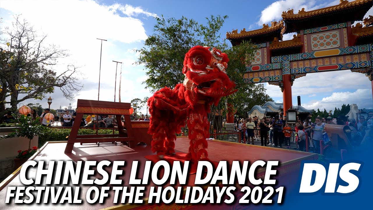 Chinese Lion Dance at EPCOT International Festival of the Holidays 2021