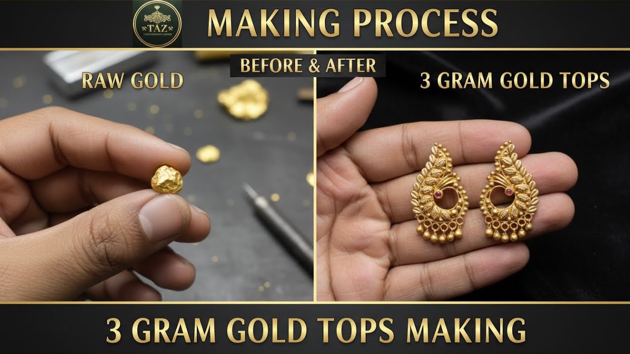 Stunning 3 Gram Gold Tops Making Process | Elegant Jewelry Art