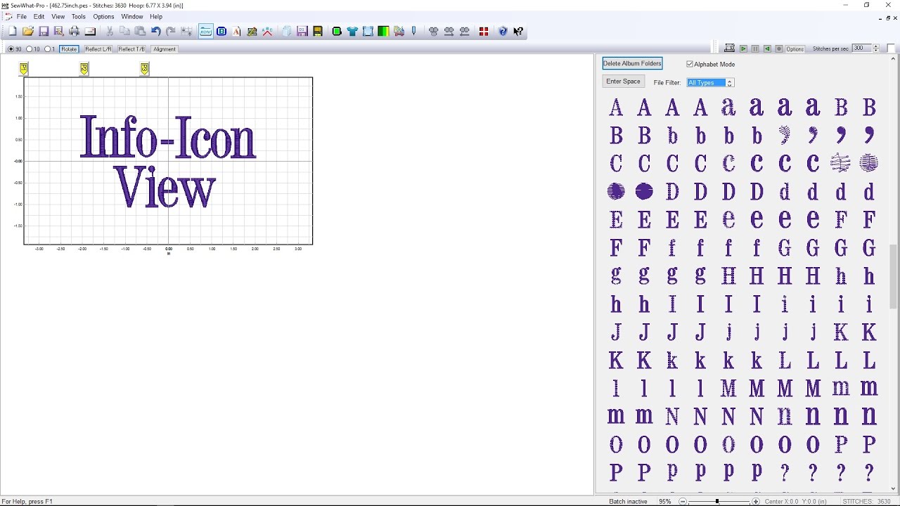 Sew What Pro Tutorial - Info-Icon View, Adding FONTS to SWP