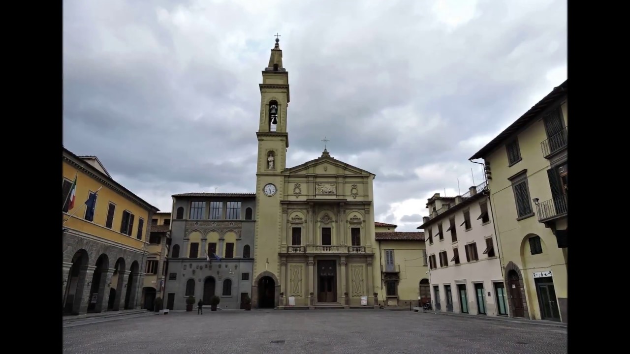 MONTEVARCHI (Arezzo) la città intera - INSIGNE COLLEGIATA di S. LORENZO - TEMPIETTO ROBBIANO - Museo