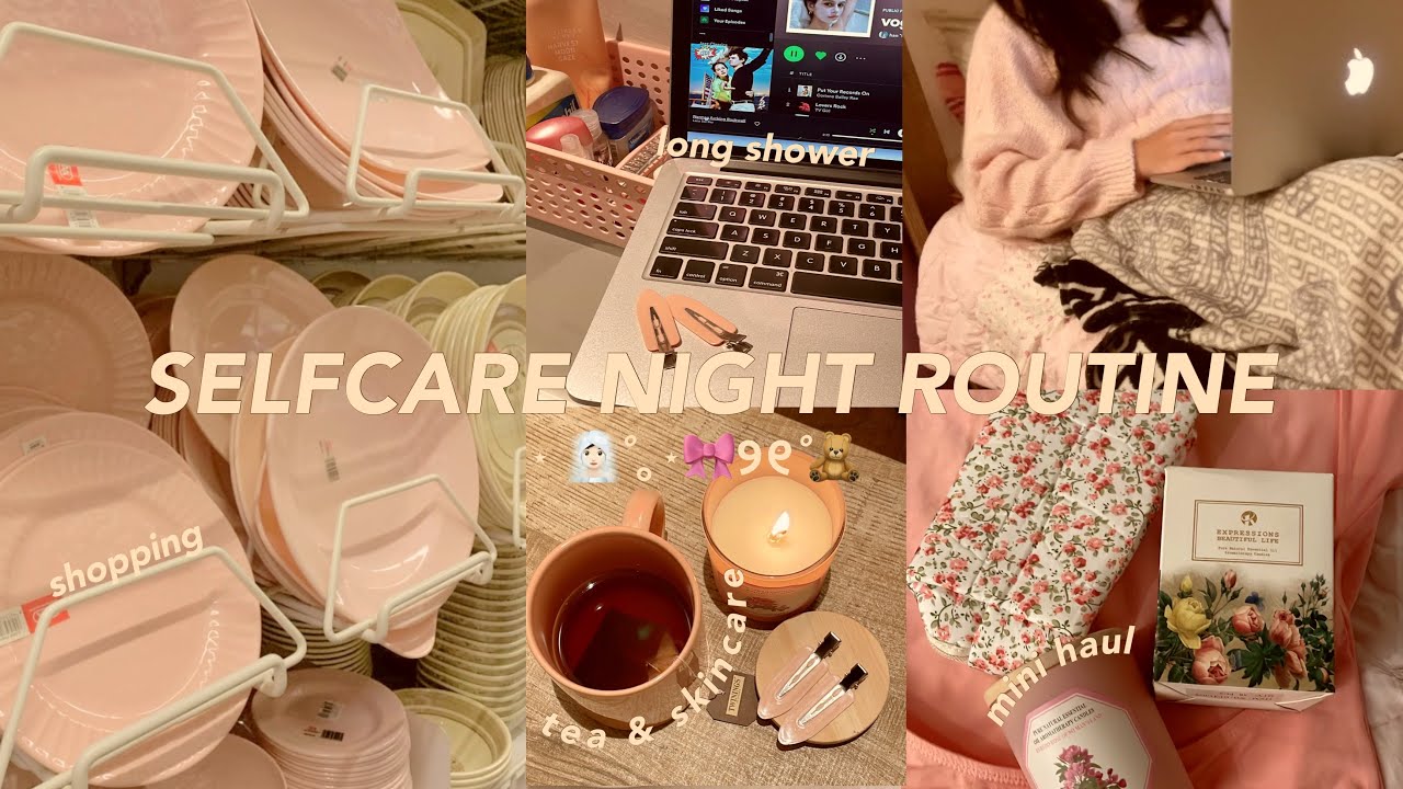 11pm Selfcare Night Routine 🍵🧸🎀| mini haul, drinking tea, skincare & facemask, relaxing night