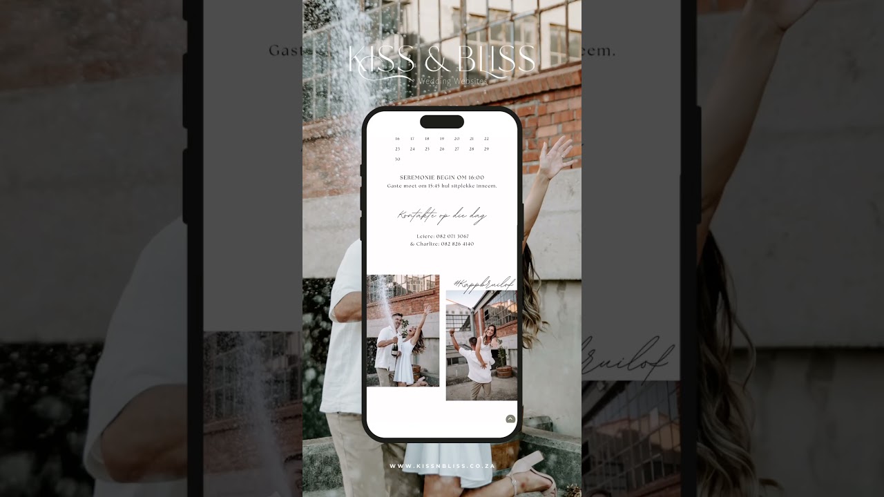 Custom Wedding Websites 💍 Make first impressions count. 💌www.kissnbliss.co.za
