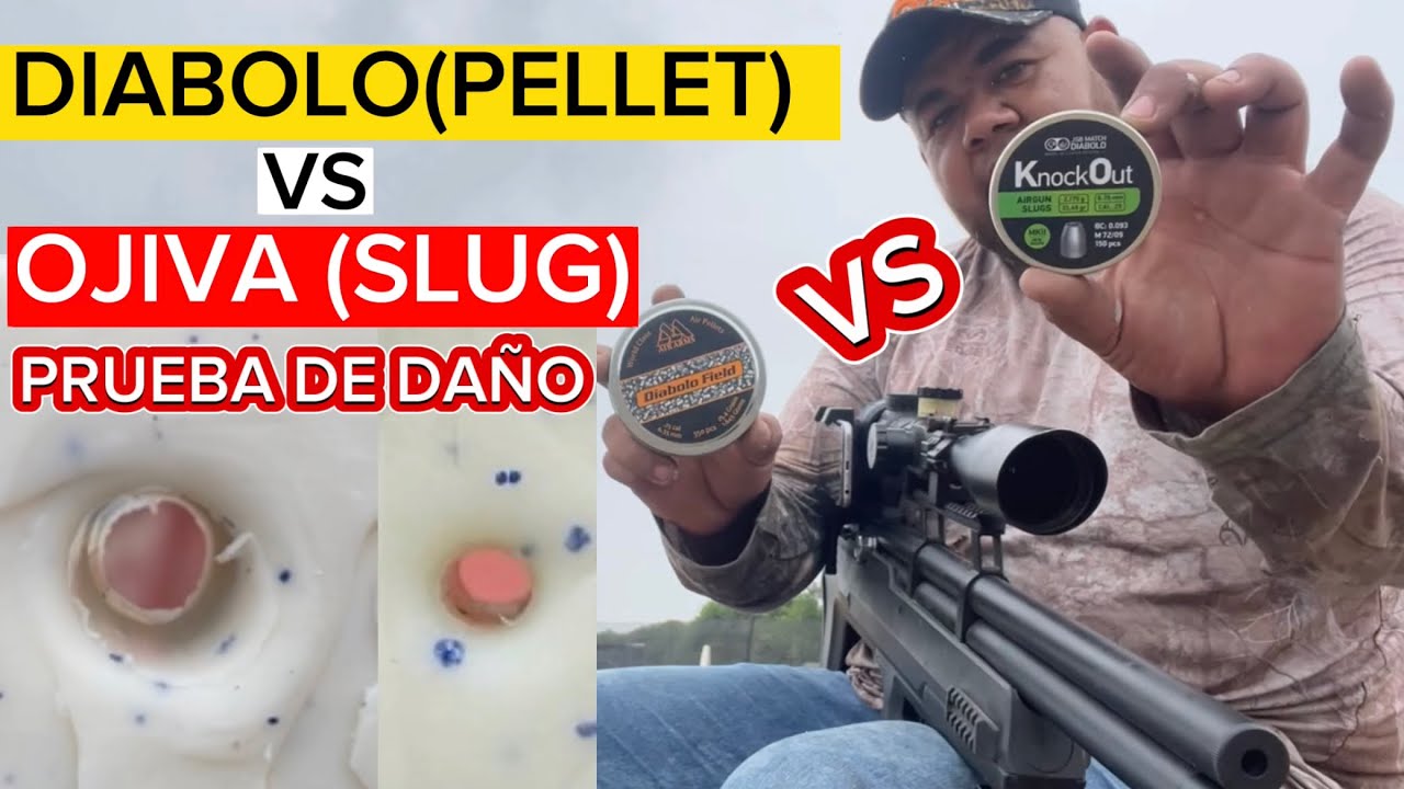 PRUEBAS DE DAÑO OJIVA (SLUG) vs DIABOLO (PELLET) con jabones rifle pcp #tirodeportivo #pcp #outdoors