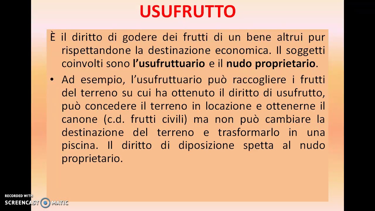 I DIRITTI REALI DI GODIMENTO