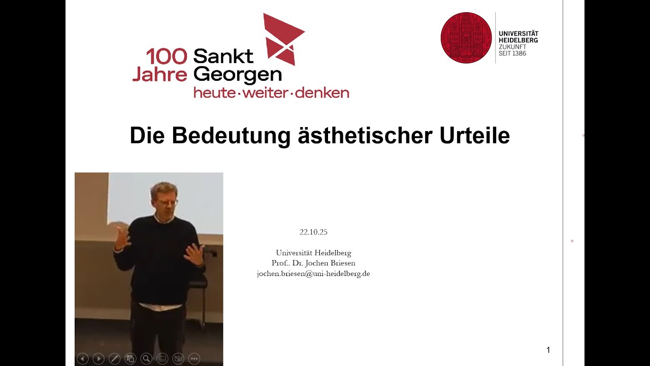 Ringvorlesung 2025/26: Die Bedeutung ästhetischer Urteile