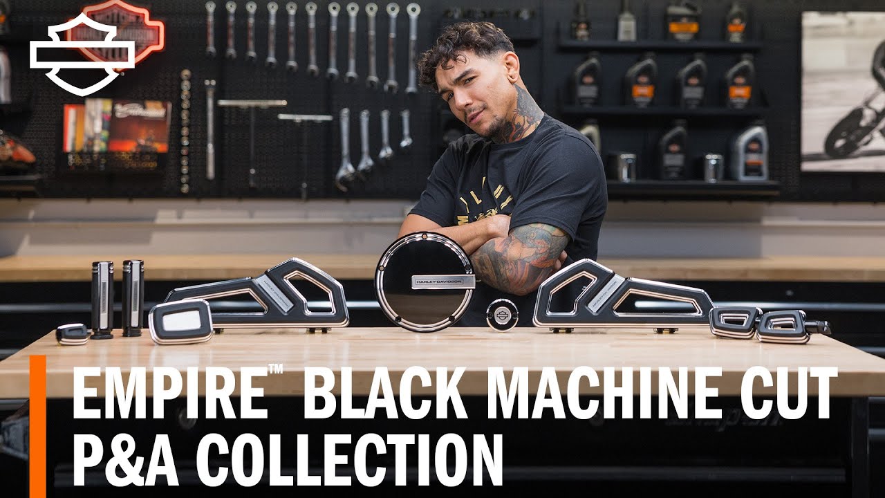 Harley-Davidson Empire Black Machine Cut Parts & Accessories Collection Overview