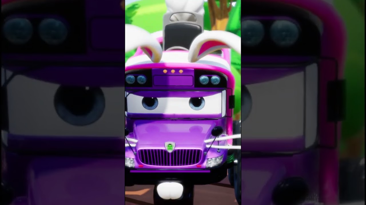🥚🐇🚓Easter Egg Hunt with Evil Bus and Police Cars! 🚔🐰 #appmink #shorts #cartoon #animation