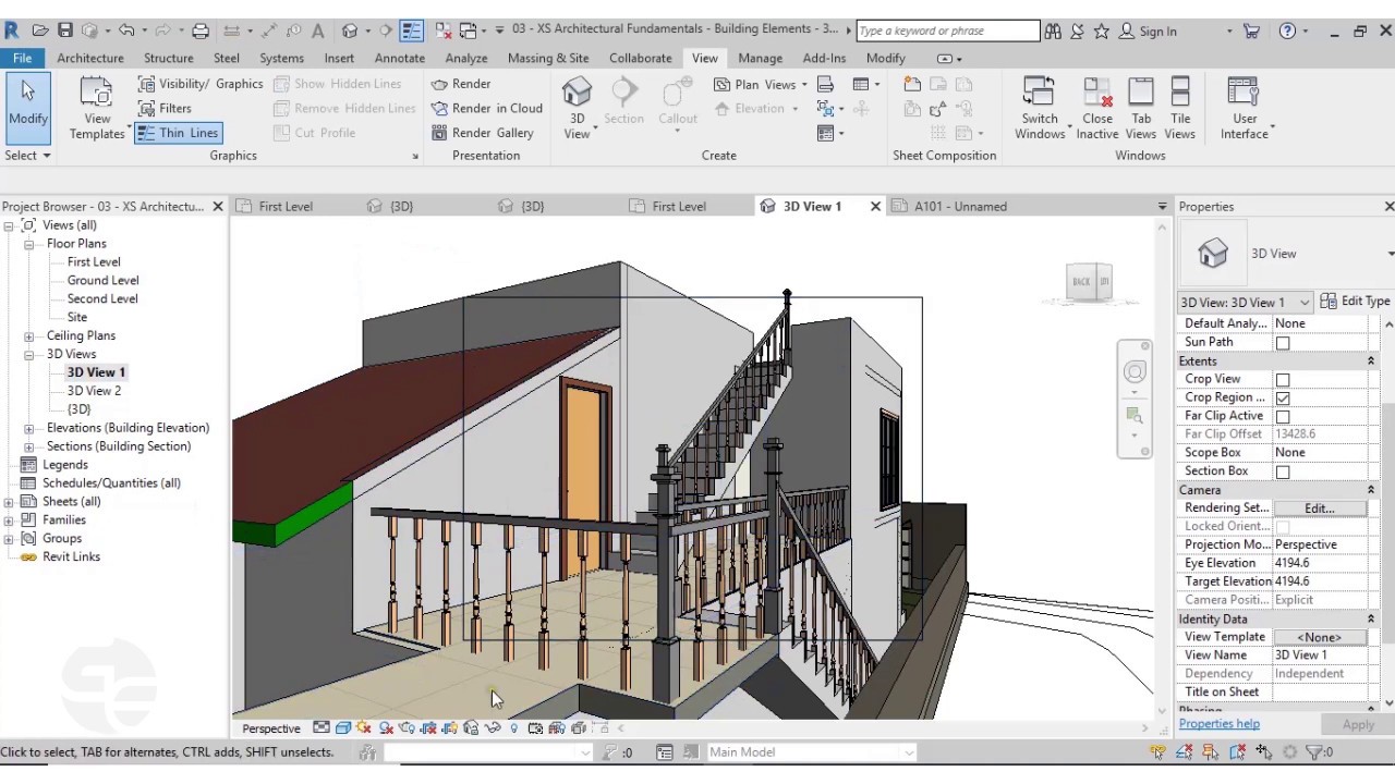 Revit Arch 2019 Key New Features | Filters, Fill Patterns, Railings, Perspective views & Scope box