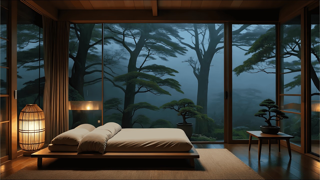 Soothing Piano with Evening Rain | Calm Sleep Music for Deep sleep, Relaxation and Peaceful Rest